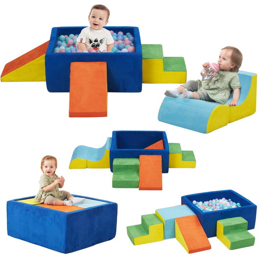 6 Pieces Foam Climbing Blocks with Ball Pit