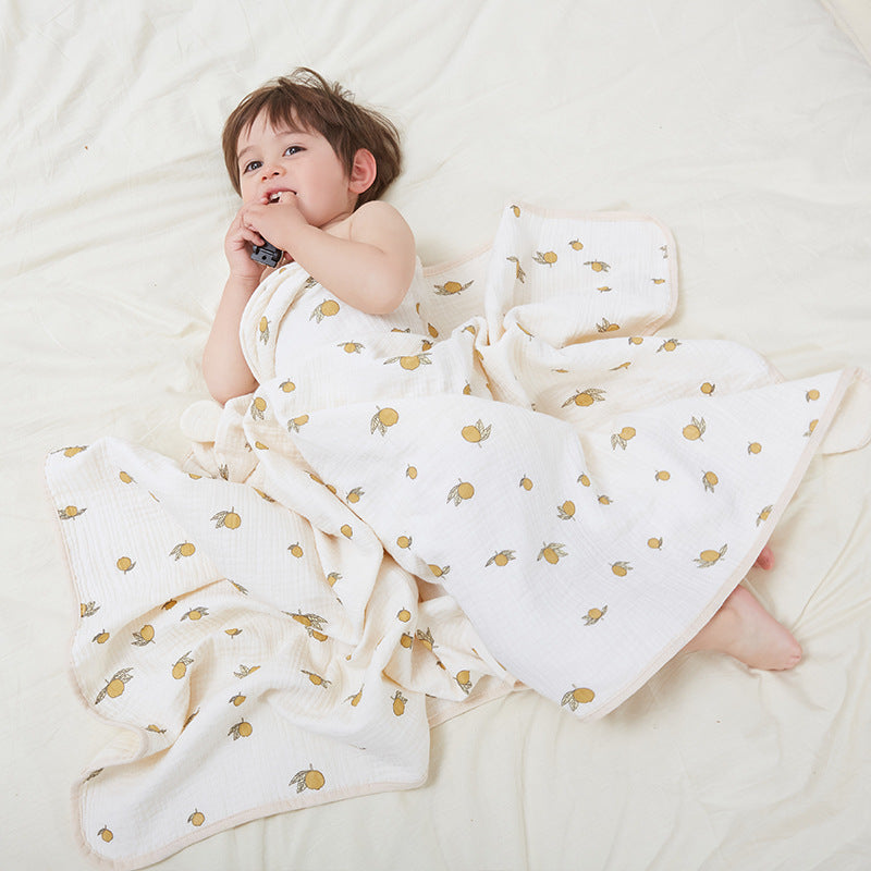 4-Layer Muslin Cotton Baby Hooded Towel & Blanket – Ultra Soft All-Season Wrap