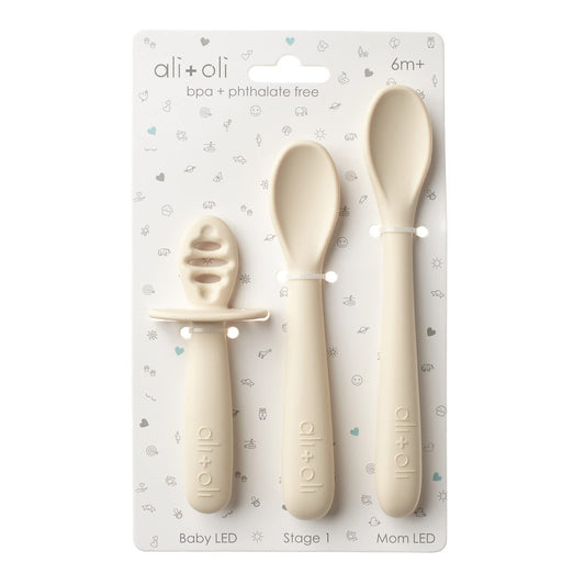 Ali+Oli (3pc) Silicone Spoon Set for Baby - BPA Free