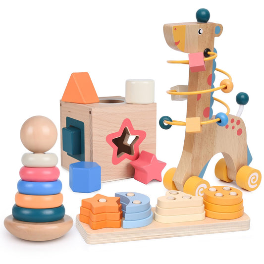 4-in-1 Wooden Montessori Toy Set