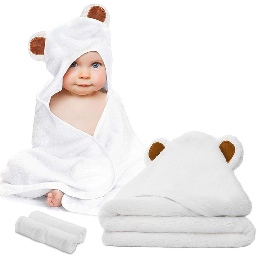 Organic Cotton Baby Hooded Towel Set – Ultra Soft & Absorbent (5-Piece)